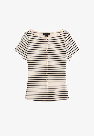 New Look, COTTON RICH STRIPED BUTTON THROUGH BABY TEE T-SHIRT - T-shirt imprimé - blue pattern