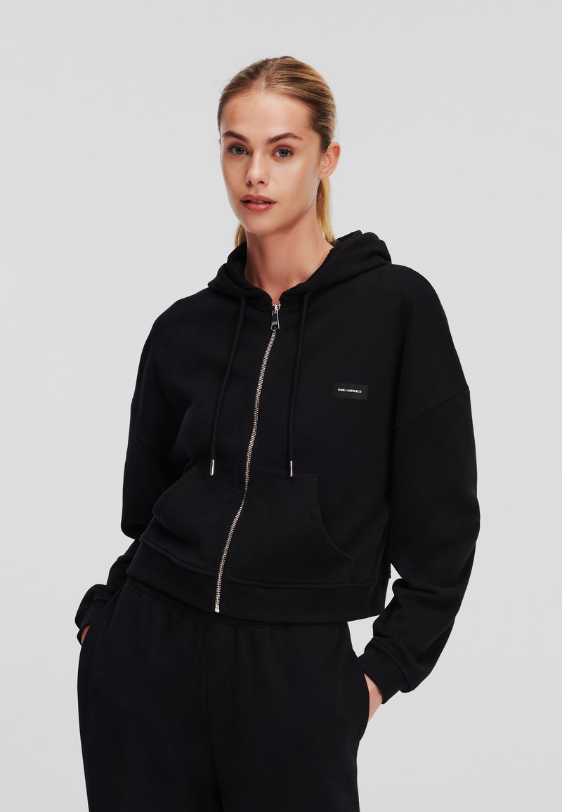 KARL LAGERFELD ESSENTIAL LOGO Mikina Na Zip Black ern Zalando cz karl-lagerfeld-essential-logo-mikina-na-zip-black-ern-zalando-cz