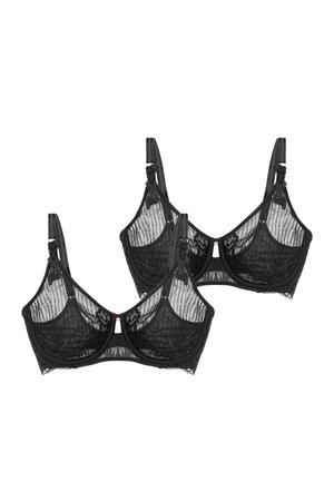 2-PACK PEONY FLORALE - Sujetador con aros - black