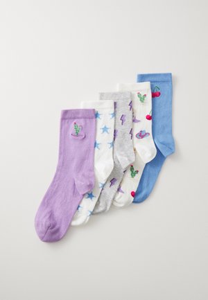 5 PACK - Sokker - white/blue/pink