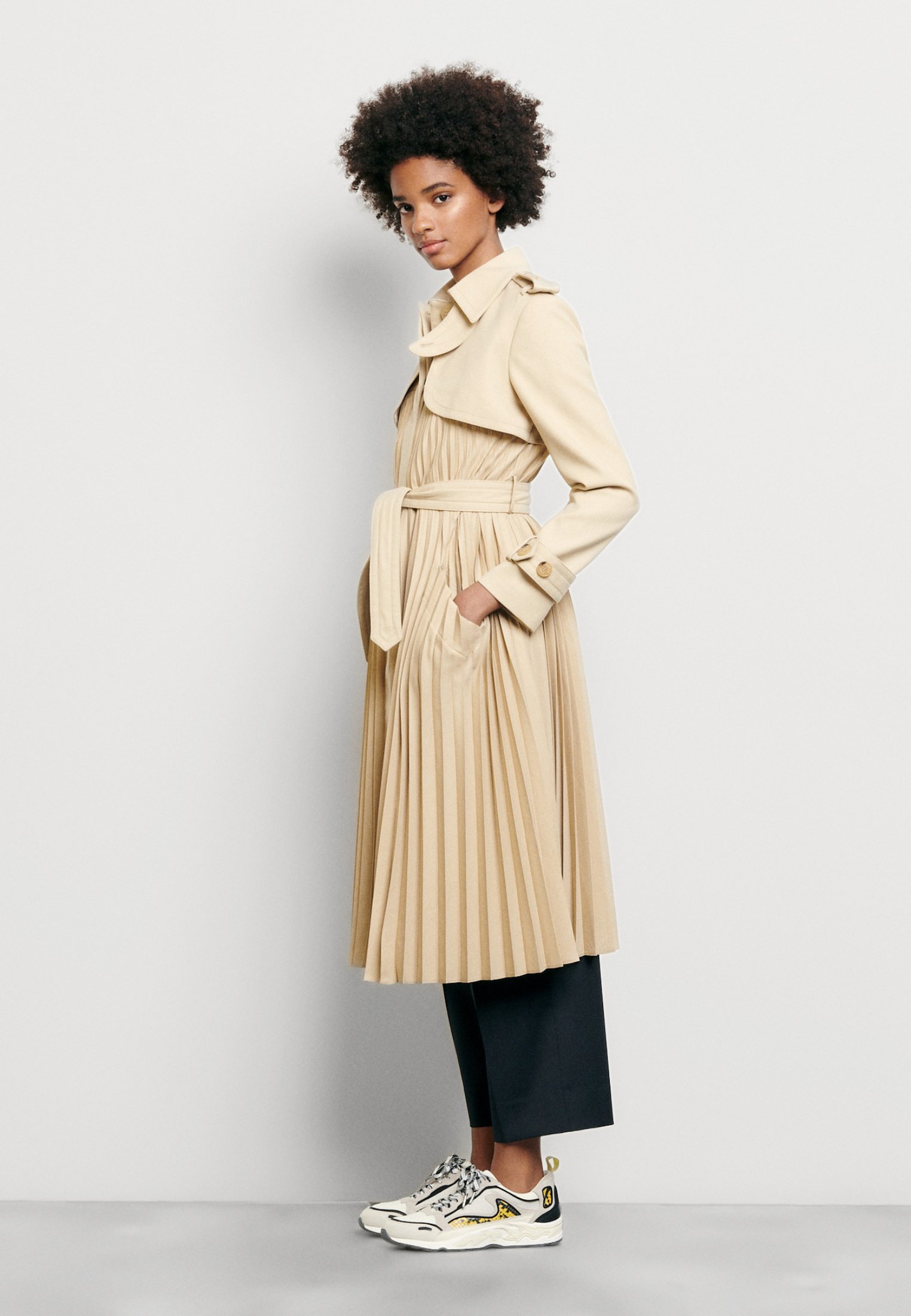 【SANDRO】 Vino Pleated Trench Coat Sandro Vino Pleated Trench Coat | Bloomingdale's