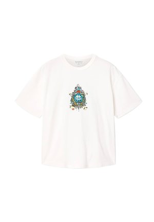 AllSaints, SAVIOUR SS CREW - Print T-shirt - chalk white