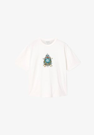 AllSaints, SAVIOUR SS CREW - Print T-shirt - chalk white