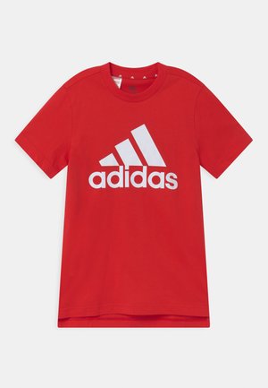 T-shirt con stampa - vivid red/white
