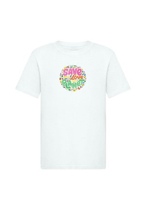 SAVE AND LOVE  - Print T-shirt - white