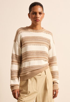 JACQUARD WITH DETAILS - Strickpullover - white beige