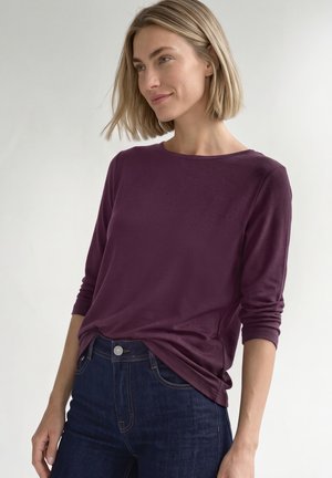 Street One, LONG-SLEEVE TOP WITH BOAT NECK - T-shirt à manches longues - berry maroon