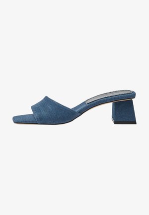 Heeled mules - blue black denim