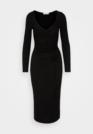 WAL G. DEL GATHERED MIDI - Φόρεμα από ζέρσεϊ - black