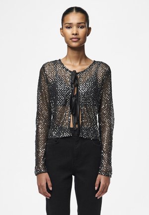 PCRISSI REVERSIBLE CARDIGAN - Cardigan - black/silver