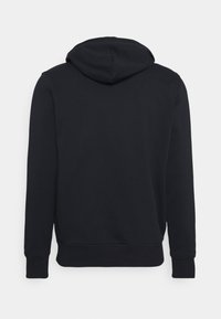 Svart huva sweatshirt med en mjuk textur, långa ärmar och ribbade manschetter och nertill för en åtsittande look.