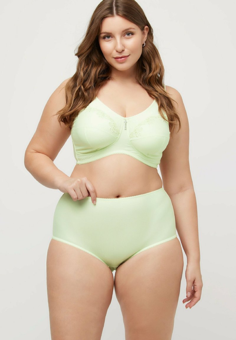 Ulla Popken 2ER-PACK NADELSTREIFEN HÖHER GESCHNITTEN - Braguitas - light green