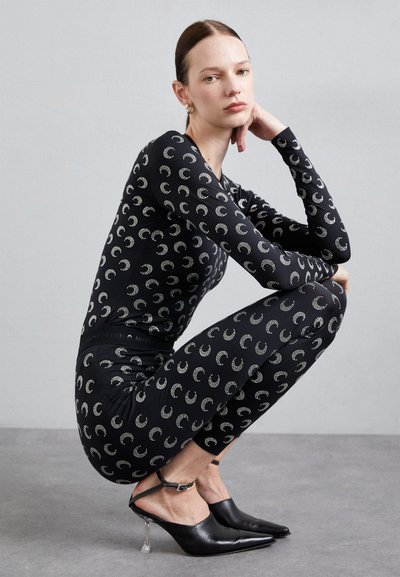 MARINE SERRE MOON  - Tamprės – kelnės - black strass