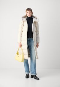 Marc O'Polo LONG COAT FEMININE SHAPE WITH HOOD - Untuvatakki - stony sand