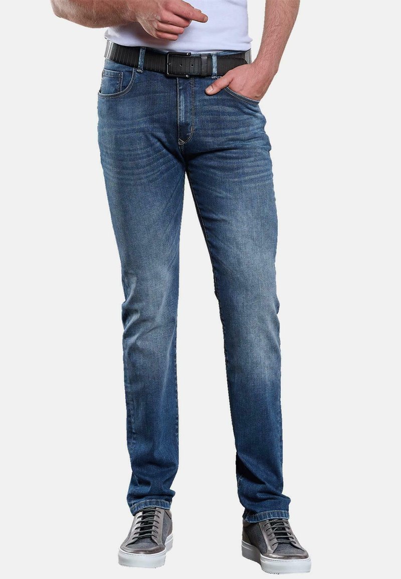 Herren Skinny Fit | Engbers Jeans Straight Leg blau - HR88821 Herren Skinny Fit | Engbers Jeans Straight Leg blau - HR88821