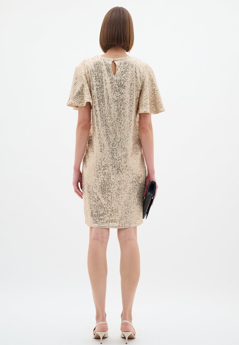 short gold formal dress Metallic Brown Short Formal Evening Dress