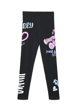 CON STAMPA GRAFFITI - Leggings - nero