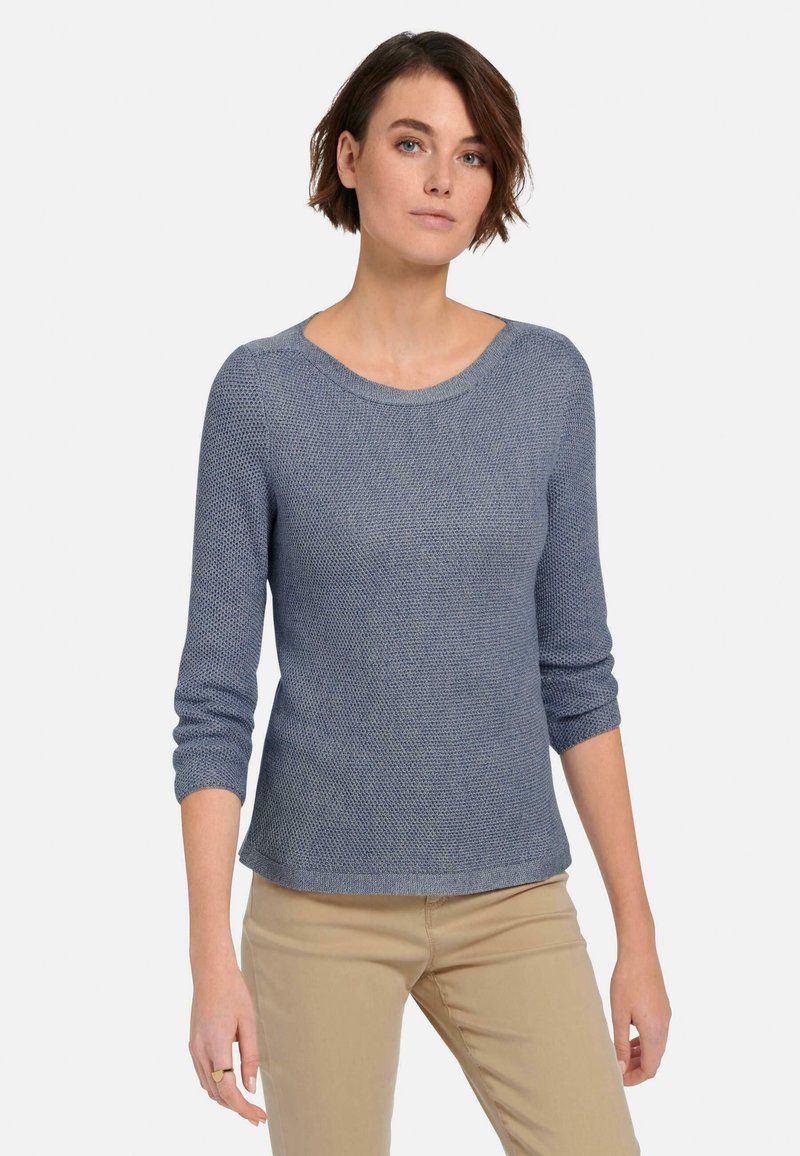 Damen Strickjacken | PETER HAHN Strickpullover jeansblau ecru/blau - XZ27302 Damen Strickjacken | PETER HAHN Strickpullover jeansblau ecru/blau - XZ27302