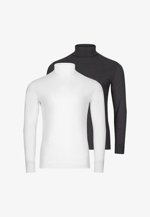 Ragman 2 PACK - Langarmshirt - weiß/dunkelgrau