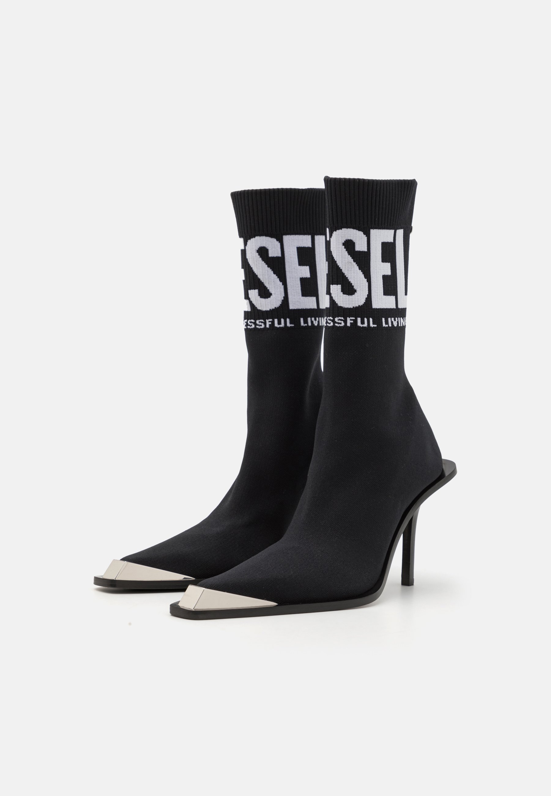 Diesel D-TONA HEEL SOCK - Boots - black - Zalando