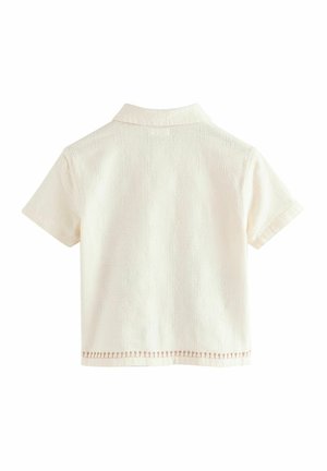 Next REGULAR FIT - SHORT SLEEVE EMBROIDERED - Vapaa-ajan kauluspaita - ecru white