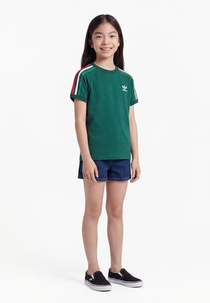 adidas Originals STRIPE TEE UNISEX - Tricou cu imprimeu - team dark green/white