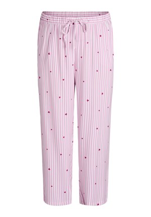 MIT STREIFEN UND HERZEN - Pyjama bottoms - mauve mist stripe