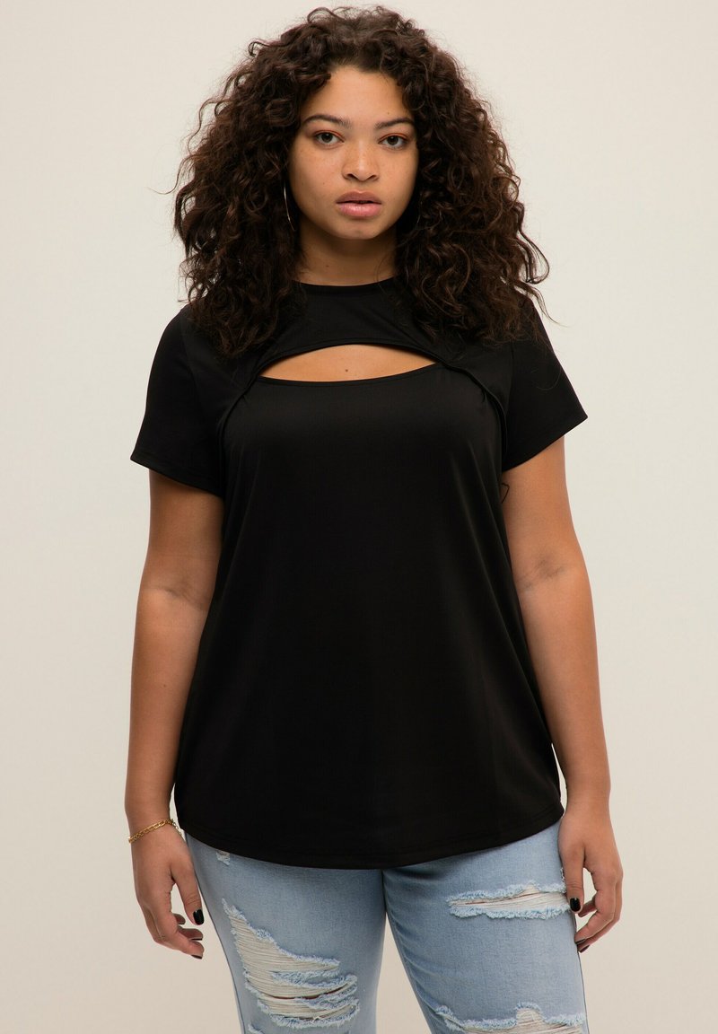 Studio Untold Embroidered Short Sleeve Tee - Ulla Popken