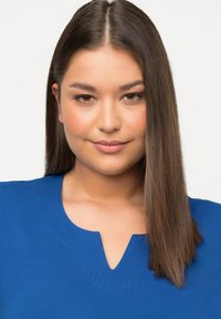 Ulla Popken A-LINIE HALBARM - Triko s potiskem - grey blue