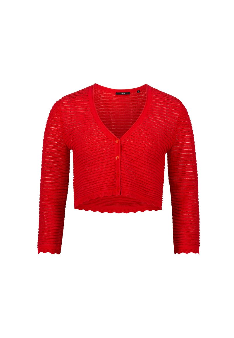 zero MIT WELLENSAUM Strickjacke formula one/rot