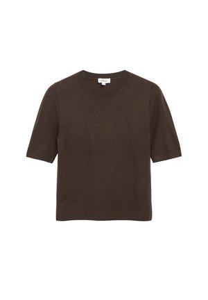 s.Oliver, STRICKPULLOVER - T-Shirt basic - dunkelbraun
