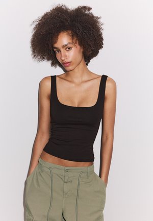 Stradivarius TANK TOP WITH A SQUARE-CUT NECKLINE 08044655 - Top - black