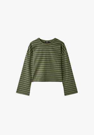 Stradivarius, KIMONO SLEEVE T-SHIRT 07046600 - Maglietta a manica lunga - dark green