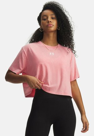 SHORT-SLEEVE GRAPH UA RIVAL BOXY TEE WASH - T-shirt imprimé - bittersweet pink