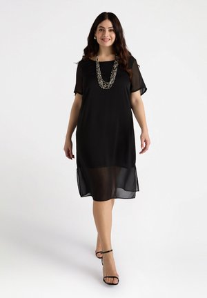 CON INSERTI TRASPARENTI - Day dress - nero