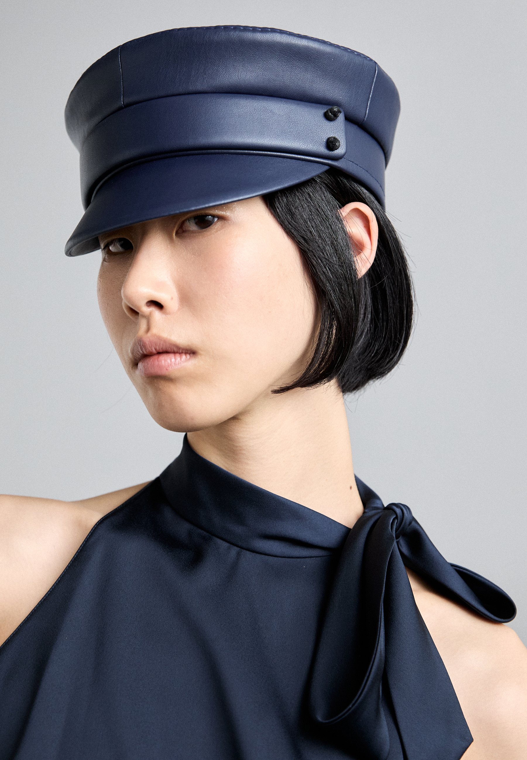 RUSLAN BAGINSKIY BELTED BAKER BOY - Cap - navy blue/blue  display picture 3