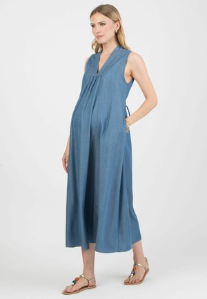 PIPPA - MATERNITY MIDI  IN TENCEL - Denimkjoler - blue