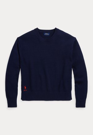 COTTON CREWNECK SWEATER - Πουλόβερ - hunter navy