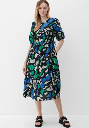 MIT ALLOVER MUSTER - Robe de jour - schwarz