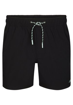 Short de bain noir pour homme avec taille élastique, cordon de serrage à l'avant, poches latérales et petit logo sur la partie basse de la jambe.