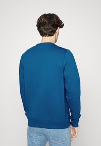 Blauwe sweatshirts met een ronde hals, lange mouwen en geribbelde manchetten en zoom. Gemaakt van een zachte katoenmix met een gladde textuur.