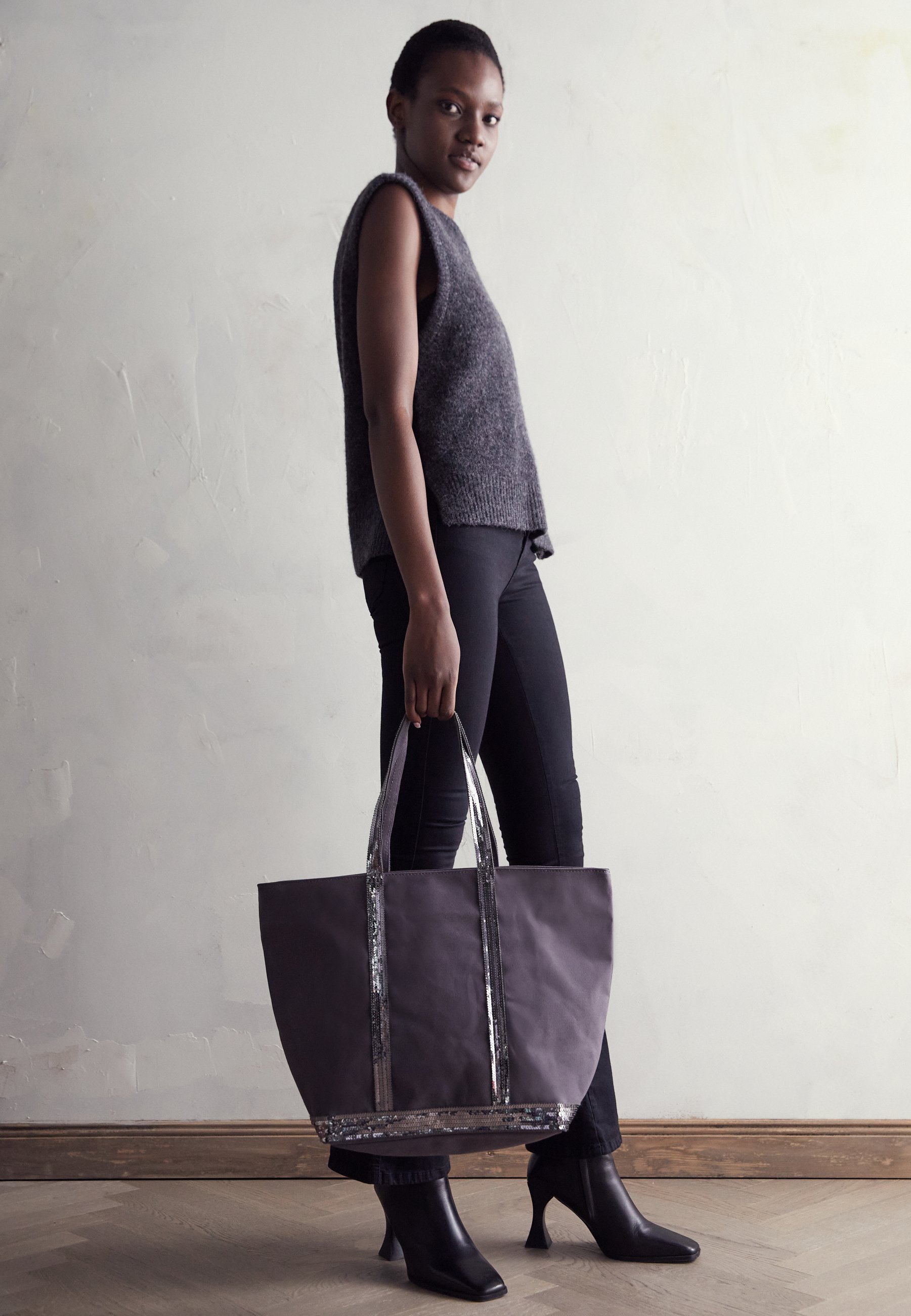 Sac Cabas Vanessa Bruno En Coton Marron - Taille Moyenne, Paillettes, Neuf Avec étiquettes