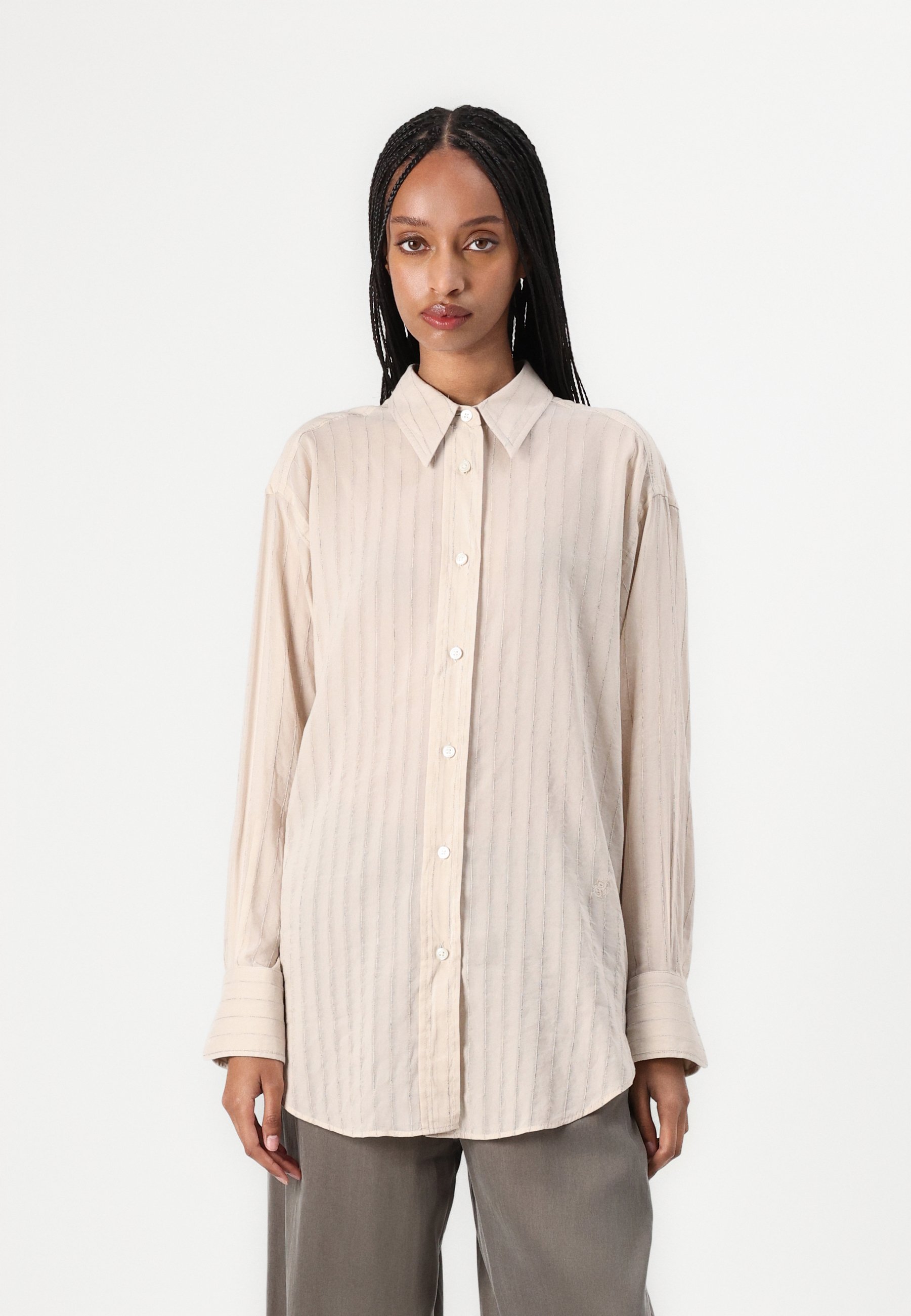 売れ筋商品|||ボス シャツ レディース トップス BAREDANA - Button-down blouse - white BOSS BAREDANA - Button-down blouse - open white/white