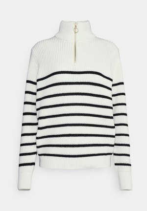 Kaffe LIOA ZIPPER  - Maglione - chalk/black