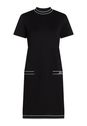 KARL LAGERFELD, PIPED TEE - Φόρεμα από ζέρσεϊ - black
