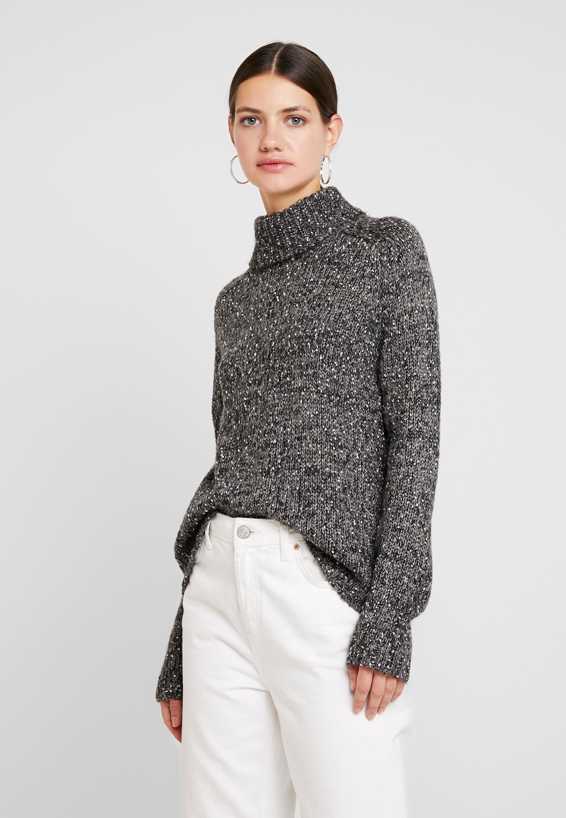 dark grey roll neck
