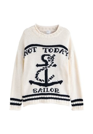 Next, REGULAR FIT - SAILOR SLOGAN  - Jersey de punto - white blue