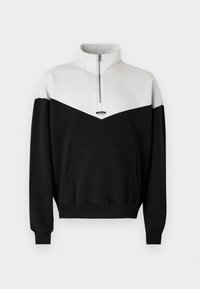 Boxy Logo Half-Zip Sweatshirt - Mikina - black beauty/oyster mushroom