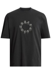 CRYPTIERRA SS CREW - T-shirt con stampa - washed black