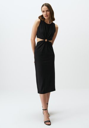 SLEEVELESS MIDI WITH WAIST DETAIL - Robe fourreau - black